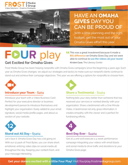Frost Media Offers Options to Help Build Brand Awareness for Non-Profits on Omaha Gives! Day